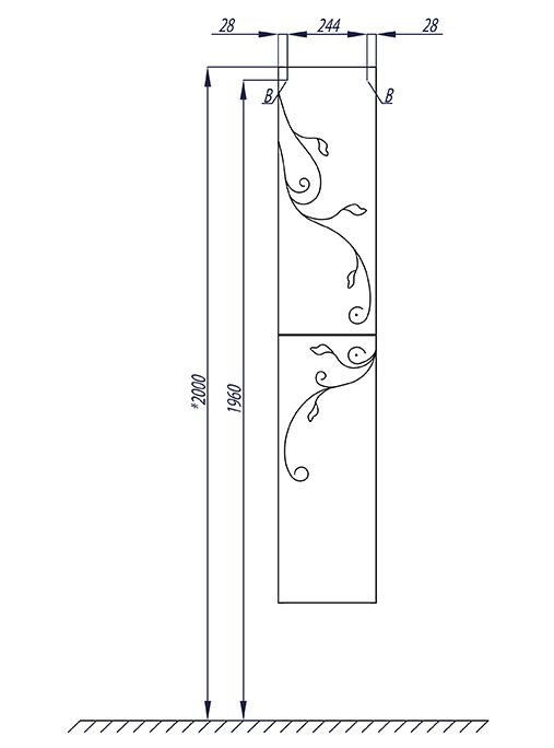 Шкаф-колонна подвесной Акватон Лиана левый в интернет-магазине Kingsan