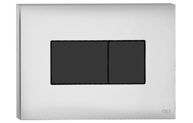 Кнопка смыва пневматическая OLI Karisma хром глянцевый, soft-touch черный с установкой и подключением