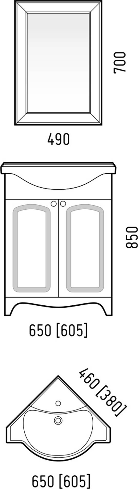 Тумба под раковину Corozo Классика 65 SD-00000316 заказать в каталоге официального интернет магазина