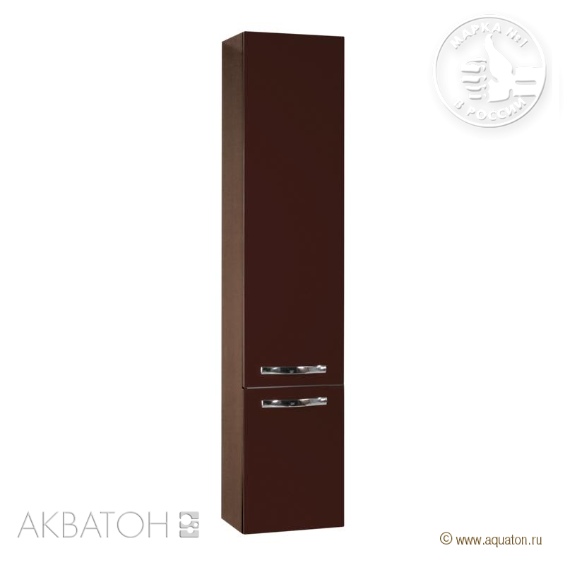 Шкаф-колонна подвесная Акватон Ария темно-коричневый в интернет-магазине Kingsan