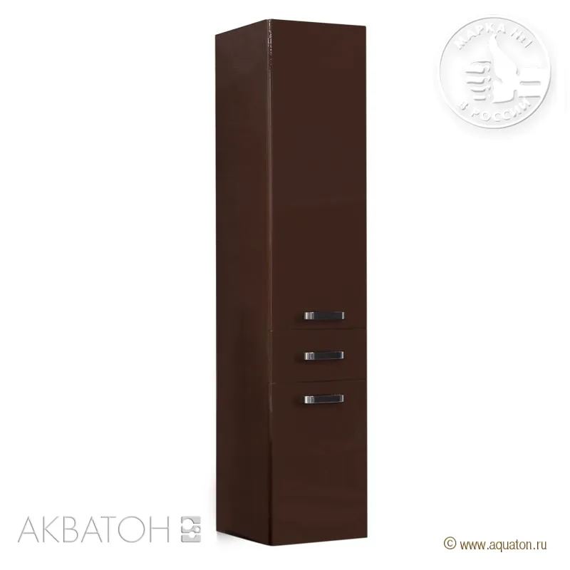 Шкаф-колонна подвесная Акватон "Америна" тёмно коричневая в интернет-магазине Kingsan